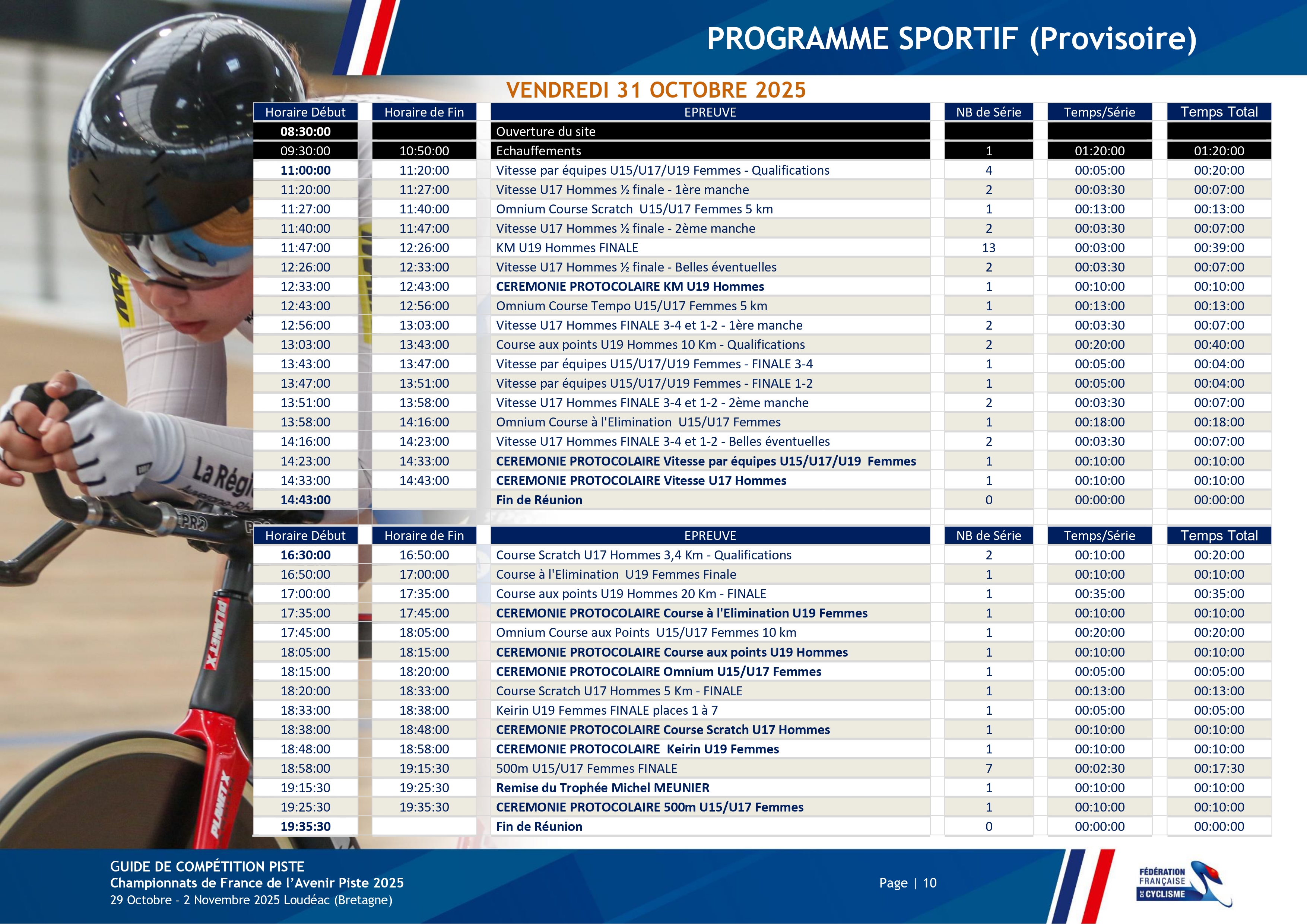 Programme Championnats de France Piste Avenir 2025 V17102025_page-0003